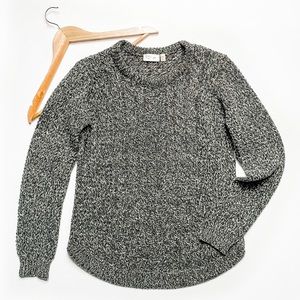 RD Style Black Charcoal Marl Cable Knit Sweater